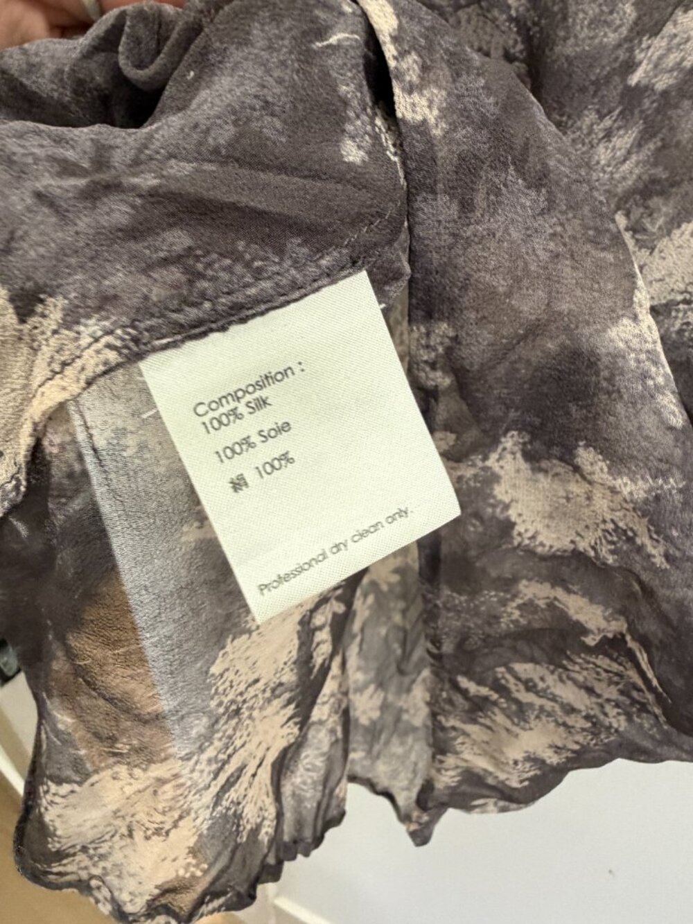 3.1 Phillip Lim 100% Silk Abstract Gray Ruffled Butterfly Asymmetrical Blouse - Picture 6 of 9